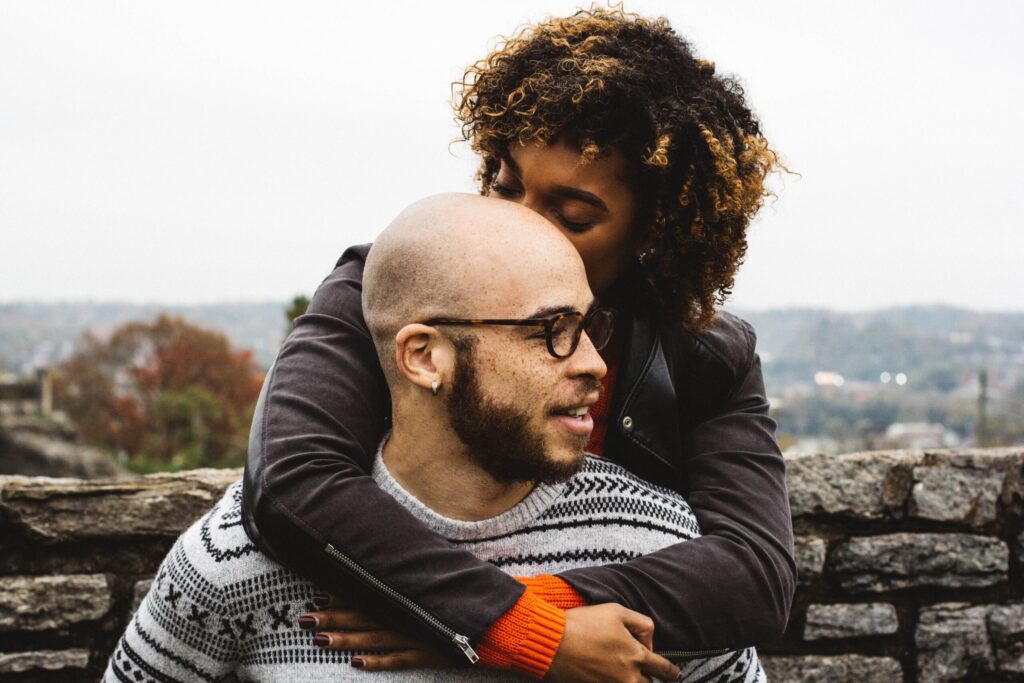 A couple, consoling and supporting each other